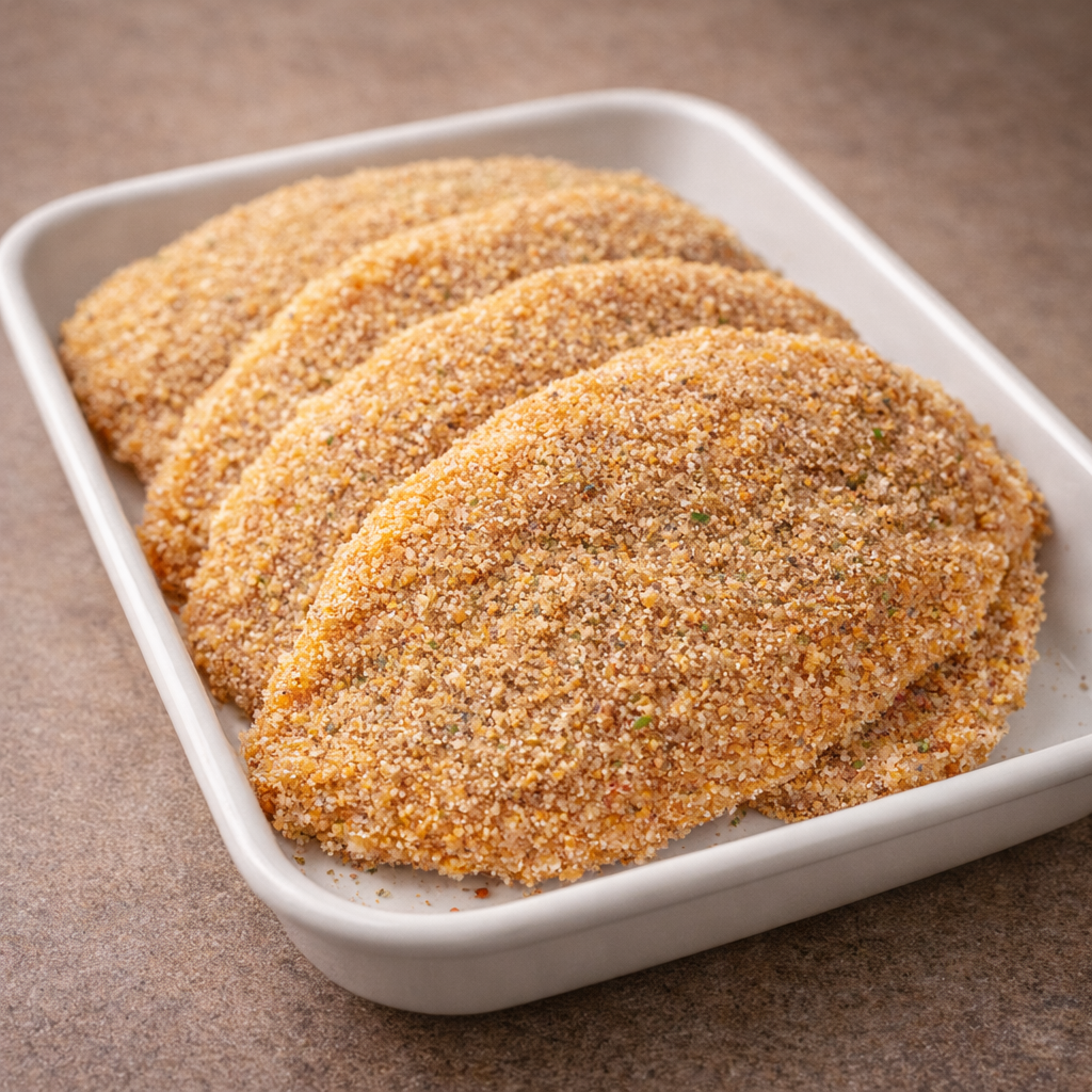 FILÉ EMPANADO E TEMPERADO